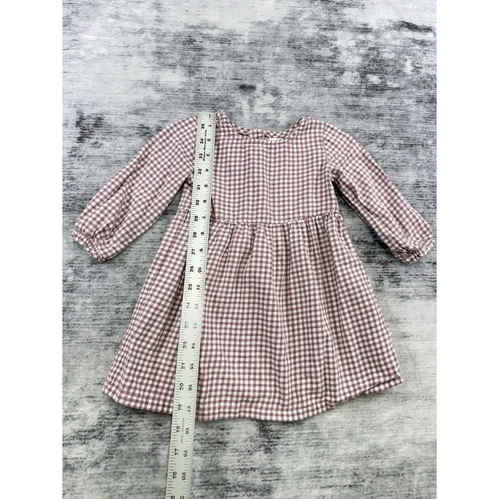 Carter's Baby Girl's Gingham Plaid Cotton Flannel Dress 12 Mo Cottage Prairie